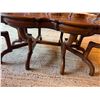 Image 9 : Carved Wooden Scalloped-Edge Coffee Table w/ Raised Rim 48" x 33" x 20"H