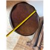 Image 5 : Carved Wooden Scalloped-Edge Round Table w/ Raised Rim 24" Dia, 25"H
