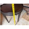 Image 6 : Carved Wooden Scalloped-Edge Round Table w/ Raised Rim 24" Dia, 25"H