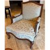 Image 1 : Oversized Upholstered French-Style Bergere Armchair 33" x 29" x 43"H
