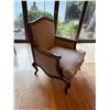 Image 6 : Oversized Upholstered French-Style Bergere Armchair 33" x 29" x 43"H