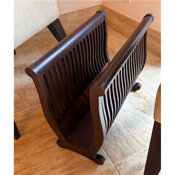 Curved Wooden Magazine Rack 19" x 10"