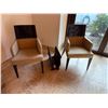 Image 2 : Qty 2  Wooden Armchairs w/ Upholstered Seats & Backs 18" x 18" x 35"H (rack not included)