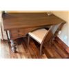 Image 1 : Wooden Desk w/ 4 Drawers 60" x 30" x 30"H & Chair w/ Upholstered Seat 36"H