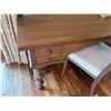 Image 3 : Wooden Desk w/ 4 Drawers 60" x 30" x 30"H & Chair w/ Upholstered Seat 36"H
