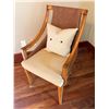 Image 1 : Wooden Paragon Dining Armchair w/ Woven Back & Upholstered Seat 22"W x 40"H
