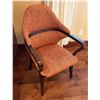 Image 1 : Wooden High Back Armchair w/ Upholstered Seat & Back 23"W x 37"H