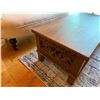 Image 5 : Carved Wooden Low Coffee Table w/ Floral Motif 36" x 18" x 14"H