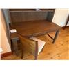 Image 9 : Carved Wooden Desk w/ Hutch 60" x 30" x 75"H & Chair 36"H (contents not included)