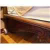 Image 10 : Carved Wooden Bedframe on Wheels w/ Curved Headboard 81" x 54"  (mattress not included)