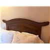 Image 11 : Carved Wooden Bedframe on Wheels w/ Curved Headboard 81" x 54"  (mattress not included)