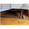 Image 15 : Carved Wooden Bedframe on Wheels w/ Curved Headboard 81" x 54"  (mattress not included)