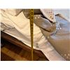Image 18 : Carved Wooden Bedframe on Wheels w/ Curved Headboard 81" x 54"  (mattress not included)