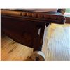 Image 7 : Carved Wooden Bedframe on Wheels w/ Curved Headboard 81" x 54"  (mattress not included)