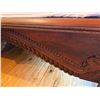 Image 8 : Carved Wooden Bedframe on Wheels w/ Curved Headboard 81" x 54"  (mattress not included)