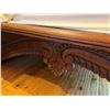 Image 9 : Carved Wooden Bedframe on Wheels w/ Curved Headboard 81" x 54"  (mattress not included)