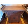 Image 1 : Wooden Nightstand w/ Curved Edges, Drawer & 1-Door Cabinet 30" x 18" x 27"H