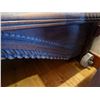 Image 7 : Carved Wooden Bedframe on Wheels w/ Curved Headboard  81" x 54"  (mattress not included)