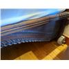 Image 8 : Carved Wooden Bedframe on Wheels w/ Curved Headboard  81" x 54"  (mattress not included)