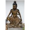 Image 1 : Solid Wood Guanyin Statue, the Bodhisattva of Compassion & Mercy 38"W x 60"H