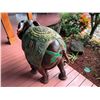 Image 3 : Large Carved Solid Wood Elephant w/ Saddle 35" x 15" x 38"H