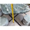 Image 10 : Solid Natural Stone Table 46" x 33" x 21"H w/ 6 Matching Seats 12" Dia, 12"H