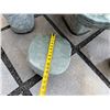 Image 12 : Solid Natural Stone Table 46" x 33" x 21"H w/ 6 Matching Seats 12" Dia, 12"H