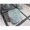Image 16 : Solid Natural Stone Table 46" x 33" x 21"H w/ 6 Matching Seats 12" Dia, 12"H