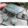 Image 1 : Solid Natural Stone Table 46" x 33" x 21"H w/ 6 Matching Seats 12" Dia, 12"H