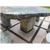 Image 4 : Solid Natural Stone Table 46" x 33" x 21"H w/ 6 Matching Seats 12" Dia, 12"H