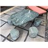 Image 5 : Solid Natural Stone Table 46" x 33" x 21"H w/ 6 Matching Seats 12" Dia, 12"H