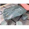 Image 6 : Solid Natural Stone Table 46" x 33" x 21"H w/ 6 Matching Seats 12" Dia, 12"H