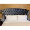 Image 2 : Bedroom Set w/ Curved Tufted Headboard & 2 Nightstands, Misc Sizes (mattress not included)