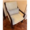 Image 1 : Wooden Paragon Dining Armchair w/ Woven Back & Upholstered Seat 24" x 27" x 25"H (to armrest)
