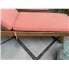 Image 12 : Qty 2 Wooden Slatted Chaise Lounge Chairs on Wheels w/ Adjustable Backrest & Pink Cushions 26" x 75"