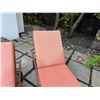 Image 4 : Qty 2 Wooden Slatted Chaise Lounge Chairs on Wheels w/ Adjustable Backrest & Pink Cushions 26" x 75"