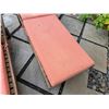 Image 5 : Qty 2 Wooden Slatted Chaise Lounge Chairs on Wheels w/ Adjustable Backrest & Pink Cushions 26" x 75"