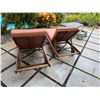 Image 6 : Qty 2 Wooden Slatted Chaise Lounge Chairs on Wheels w/ Adjustable Backrest & Pink Cushions 26" x 75"