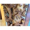 Image 7 : Large, Tall Carved Wooden Sculpture of Underwater Marine Life Scene (minor damage to lobster)