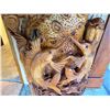 Image 8 : Large, Tall Carved Wooden Sculpture of Underwater Marine Life Scene (minor damage to lobster)