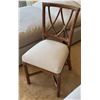 Image 3 : McGuire Glass Top Dining Table w/ Leather Wrapped Bamboo Legs 44" x 88" & 6 Chairs