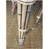 Image 6 : McGuire Glass Top Dining Table w/ Leather Wrapped Bamboo Legs 44" x 88" & 6 Chairs