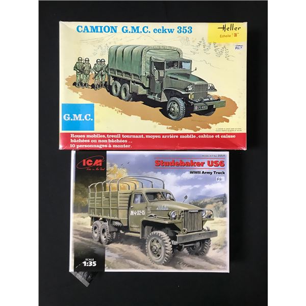 LOT OF 2 UNBUILT MODEL MILITARY VEHICLES  IN ORIGINAL BOXES