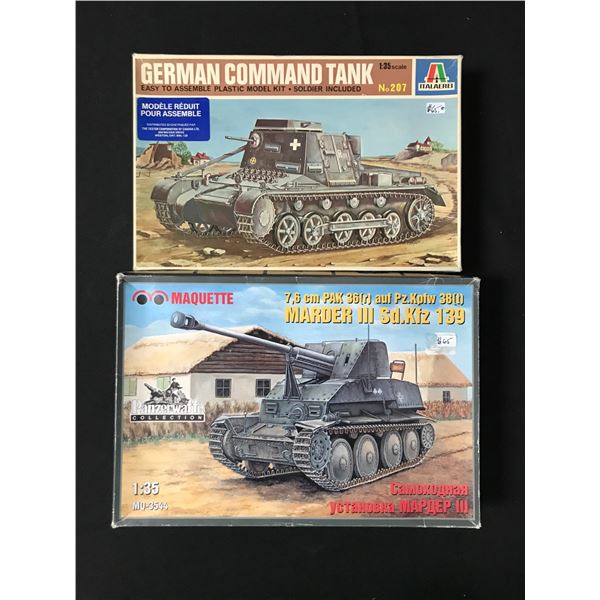 LOT OF 2 UNBUILT MODEL MILITARY TANKS IN ORIGINAL BOXES