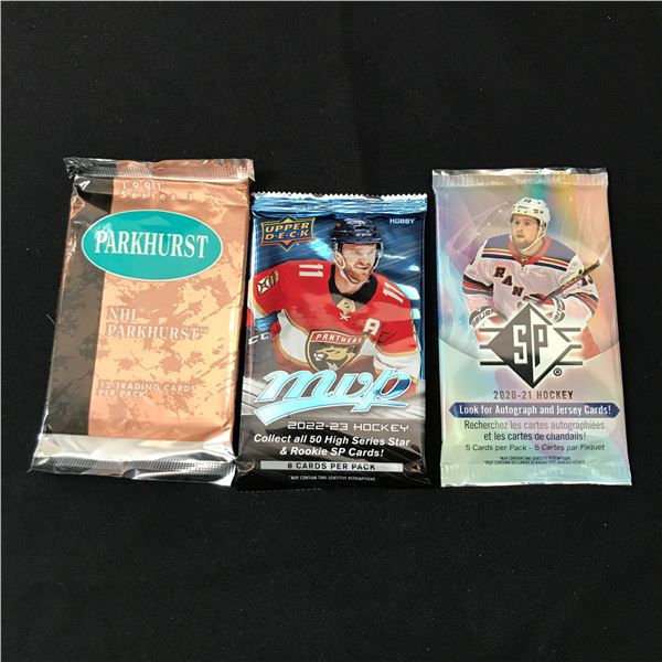 LOT OF 3 SEALED HOCKEY PACKS