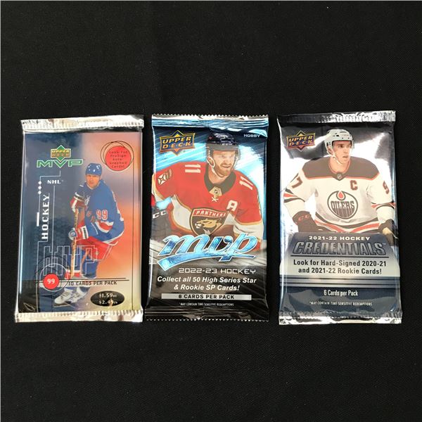 LOT OF 3 SEALED HOCKEY PACKS