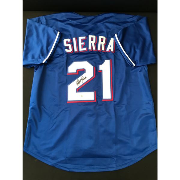 RUBEN SIERRA SIGNED TEXAS RANGERS JERSEY - BECKETT COA