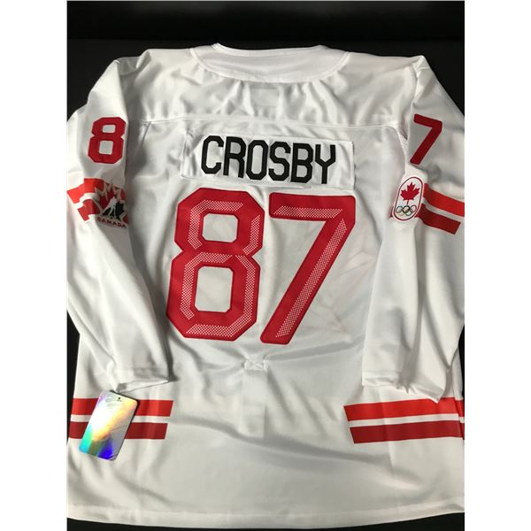 SIDNEY CROSBY TEAM CANADA 2026 OLYMPICS WHITE HOCKEY JERSEY