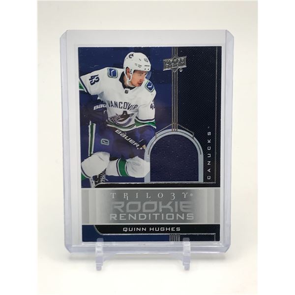 2019-20 UPPER DECK TRILOGY HOCKEY QUINN HUGHES  ROOKIE PATCH TRADING CARD