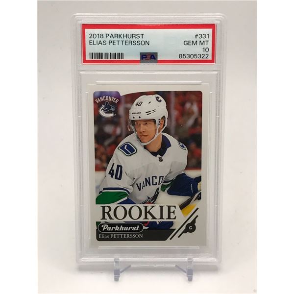2018 PARKHURST ELIAS PETTERSSON TRADING CARD - PSA GRADE 10